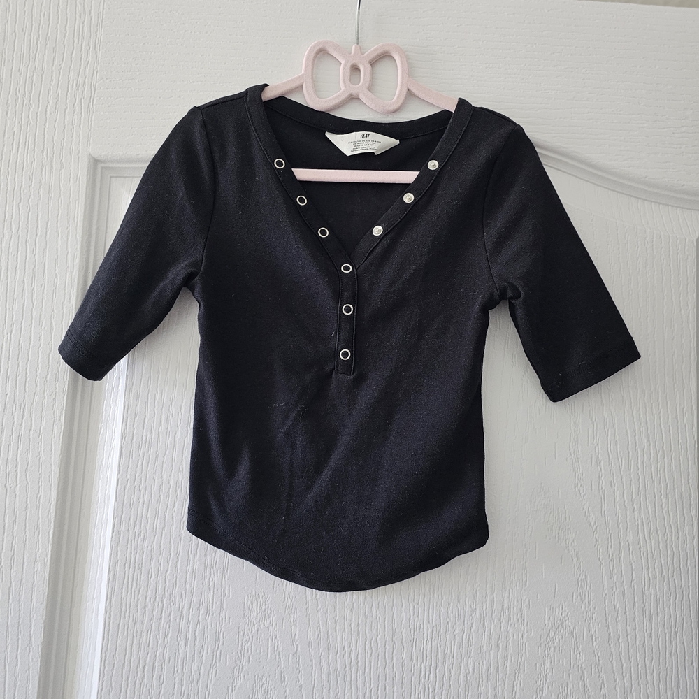 H&M Black Button Down Kids Shirt